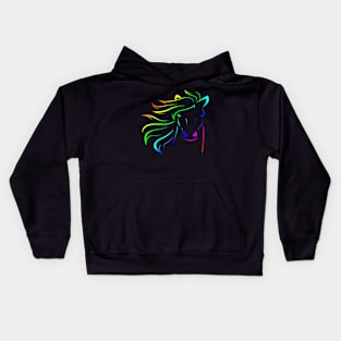 S Rainbow Horse Main Kids Hoodie